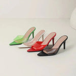 Spring and Summer New Style Fashion High Heels Women's Slippers Pointed Tip Concise Sexy Party Women's Shoes High 8cm Size 35-43
