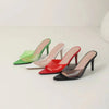 Spring and Summer New Style Fashion High Heels Women's Slippers Pointed Tip Concise Sexy Party Women's Shoes High 8cm Size 35-43