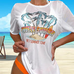 3Pcs/Set Summer Women Bikini Set Solid Color Halter Bra Low-rise Briefs Lace-up See-through Tropical Print Bathing Suit