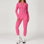Women's Seamless Yoga Set Quick Drying Slim Fit High-end Feeling Exposed Feeling Set Outdoor Sports and Running Fitness Set