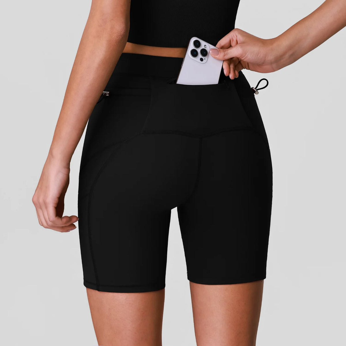 Naked High Waisted Yoga Shorts Women Quick Drying Side Pocket Cycling Pants Outdoor Abdominal and Hip Lifting Sports Shorts