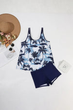 2025 New Sexy Print 2 Piece Plus Size Tankini Women Strapped Hollow Curvy Swimsuit Brazilian Beach Lady Big Bathing Suit