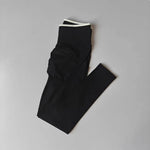 Women's Seamless Gym Solid Color Sports Pants White Edge Waist Tight High Waist Hip Lifting Yoga Pants Running Exercise Pants
