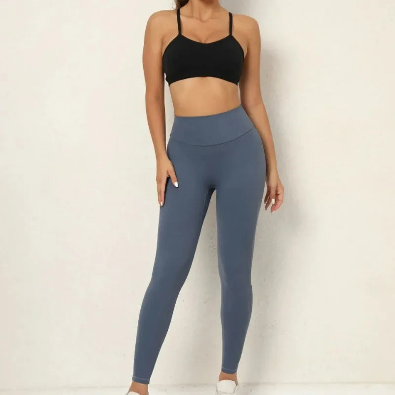 Women's Seamless Yoga Leggings Pants Sports Fitness Peach Hip-lifting Workwear Pocket Tight Trousers Workout Gym Leggings