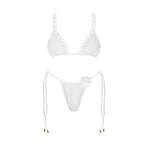 Shiny Diamond Bikini Set Sexy Women Swimsuit Push Up Swimwear Female Bandeau Biquini Halter Bathing Suit Blue Bodysuit Beachwear