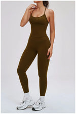 Yoga Short Sets Women Shockproof Slim Back Cross Sports Vest High Waist Leggings Fitness Suit Outdoor Gym Running Set Tracksuit