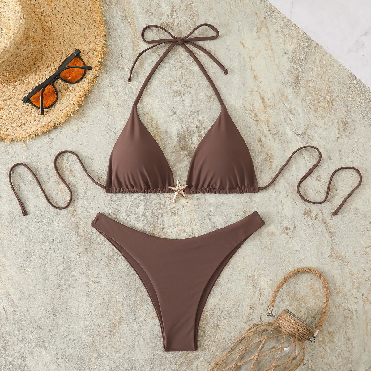 New Sexy Brown String Bikinis 2026 Swimsuits Women's Swimwear Female Beach Swim Wear Bathing Suits Brazilian Bikini Set