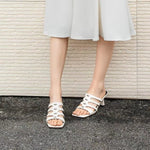 Low-heeled Hollowed-out Sandals for Women, 2026 Summer New Style, Square Toe, Elegant High Heels