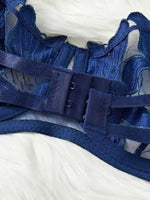Floral Embroidery Sexy Lingerie Set Women Transparent Bralette Underwire Push Up Bra Panty 2 Piece Set