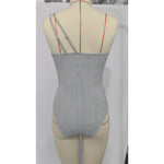S - XXL Sexy One Shoulder High Cut Leg One Piece Swimsuit Women Swimwear Female Striped Monokini Bather Bathing Suit Swim K7096