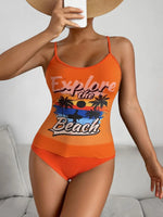 Summer Swimwear for Women Tankini Sets Swimsuit Vintage Padded Mesh Bathing Suit Print Beachwear Female Women's Swim Wear 2025