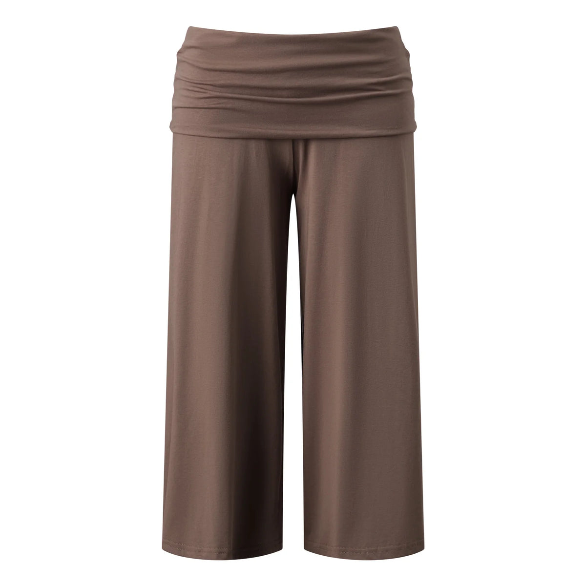 Women's Summer Capri Pants Fold Over Waistband Low Rise Wide Leg CroppedTrousers Daily Lounge Out Going Solid Color