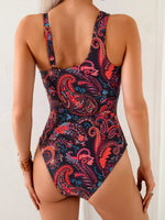 2026 Sexy Printed Swimsuit One Piece Hollow Swimwear Women Ring Linked Bathers Bathing Swimming Swim Suit Female Beachwear