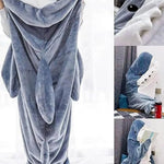 Cute Anime Cartoon Shark Jumpsuits Pajamas For Adults Couples Funny Onesize Role-playing Costumes Wearable Funny Nightdress