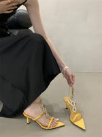 Sexy Pointed Toe Design High Heel French Mules Sandals Summer New Thin Heel Fashionable Sandals Dress Single Shoes Women 2026