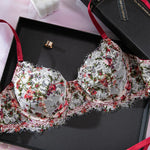 French retro lace underwear set sexy push-up bra erotic underwear