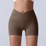 Cross-Back Yoga Shorts for Women - High-Waisted Tummy Control Fitness & Yoga Running Breathable Quick-Dry Shorts