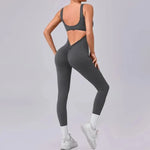 Seamless Yoga Jumpsuits Sports Fitness Hip-lifting Hollow Beauty Back One-piece Workout Running Gym Leggings Bodysuits for Women