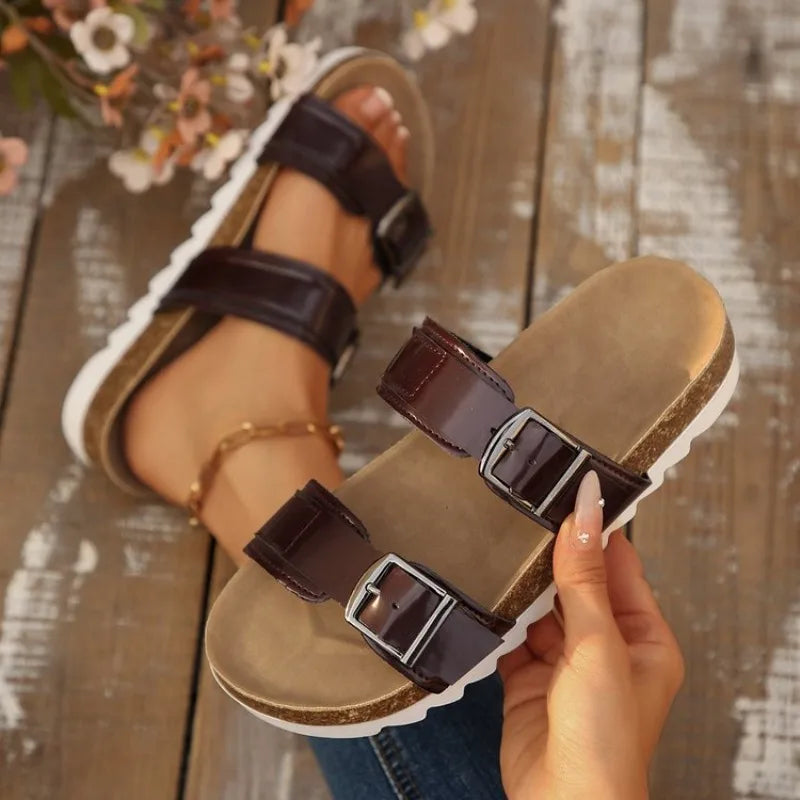 and Slippers 2026 Spring and Summer New Metal Buckle Beach Shoes for Women