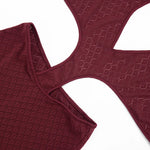 Sexy hot girl solid color see-through slim fit knitted deep V jumpsuit