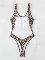 Sexy Leopard Print One-piece Backless Swimsuit for Women V-neck Monokini Bikni 2026 Summer Beach Vacation Slim Swimwear New
