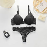 High Quality Simple And Sexy Lace Women's Push Up Two-piece Bra And Underwear A3107
