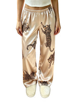 New Women Leopard Print Pajama Pants Elastic Waist Loose Trousers Casual Home Loungewear All Season Sleep Bottoms