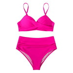Push Up Bikini Leopard Swimsuit Women Sexy Solid Swimwear Female Floral Bathing Suit Ruched Beachwear XL High Waist Bikini 2026