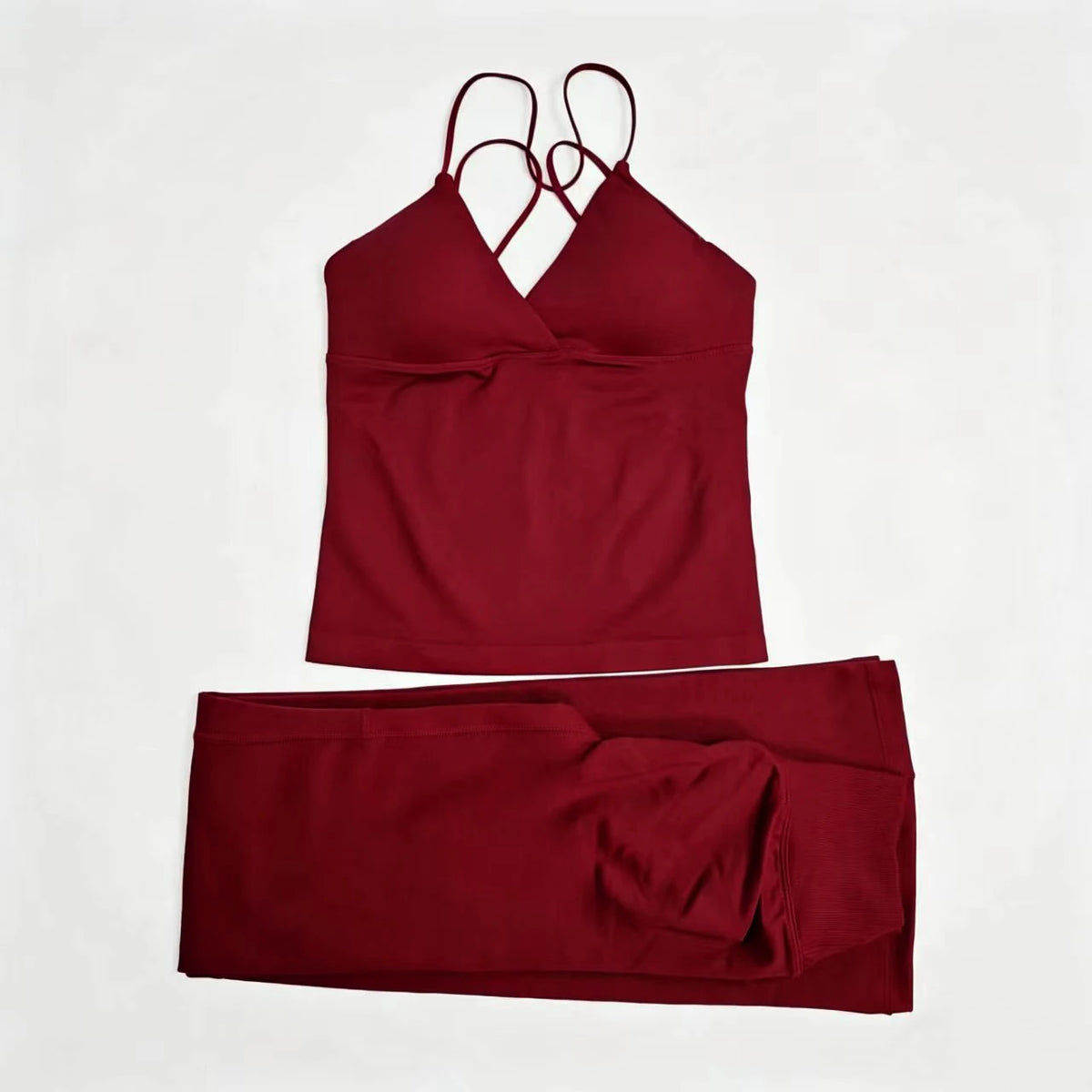 NCLAGEN Vision Twist Front Longline Top And Vision Flares 2 Piece Fitness Set Women Sportwear Gym Clothes Workout Running Suit