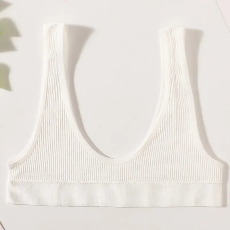 Ribbed Seamless U-Back Bralette Women's Push Up Tube Tops Wire Free Plunge Underwear Sexy Lingerie Small Cup Intimates M-XL