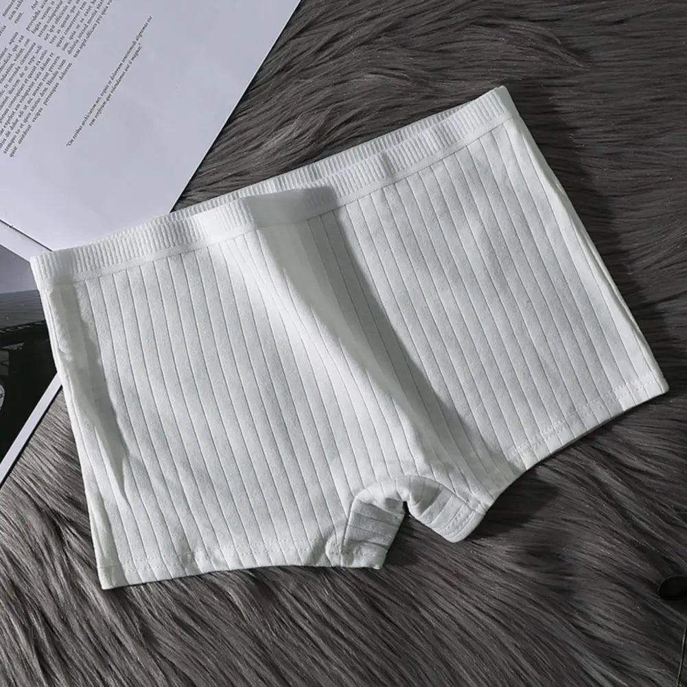 Women Underpants Seamless Mid Waist Cotton Solid Color Stretchy Boxers Anti-exposure Moisture-wicking Briefs Women Daily Wear