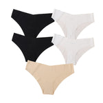 5Pcs/Set Women Panties Seamless Classic Briefs Female V-waist Underpants Soft Ice Silk Panties Sexy Lingerie Low-Rise Underwear