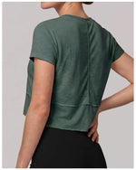 Quick Drying Pink Black Yoga T Shirts Women Short Sleeve O Neck Loose Fitness Tops Outdoor Lightweight Ruffles Short T-shirts