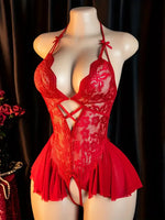 Sexy Crotchless Lingerie For Hot Adult Women White Front Buckle Bra Neck Erotic Babydoll Costume Open Night Dress Porn Underwear