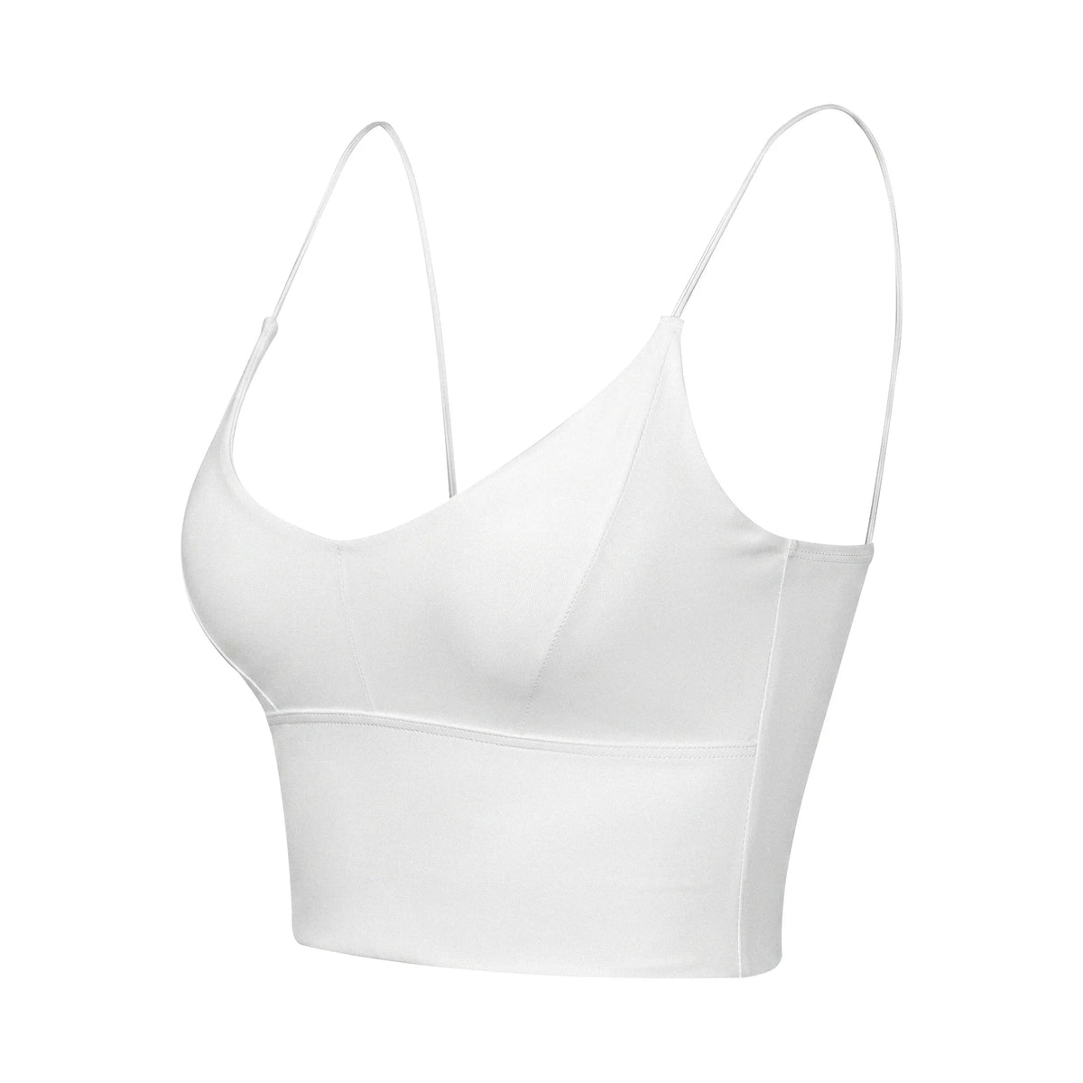 White detachable breast pad summer bra ribbon hanging neck small U-neck vest solid color vest fixed short top women X380