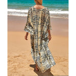 Sexy Zebra Printed V Neck Tunic Beach Cover Up Cover-ups Beach Dress Beach Wear Beachwear Beach Long Dress Female Women V4159