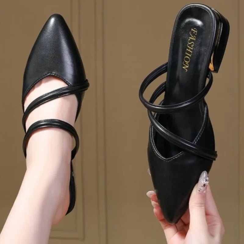 Toe Narrow BandSlippers Women Fashion Shallow Sandal Elegant Summer Footwear Woman