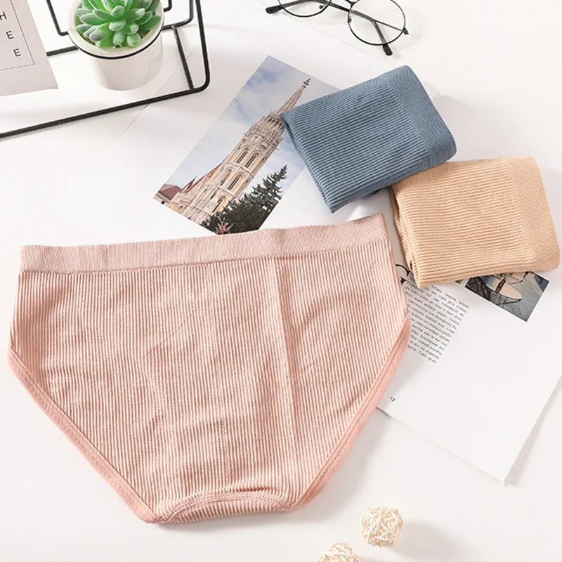 3Pcs/Set Seamless Classic Briefs Women Low Waist Panties Female Underpants Sexy Lingerie Sports Full Coverage Panty Underwear