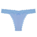 1pcs Low Waist Sexy Lace Elegant Lady thongs Underwear Solid Breathable Sexy Lingerie Floral Female Panty Bow Women's g-string