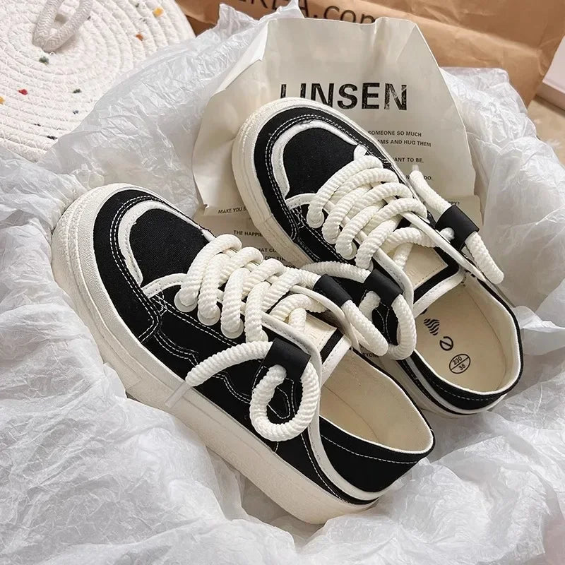 Women's Shoes WhiteNew Canvas Shoes Breathable Comfortable Platform Outdoor Casual Sports Shoes Zapatillas De Mujer
