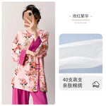Plus size mother's cotton silk pajamas spring and summer new Chinese style can be worn outside home clothes Mother's Day gift