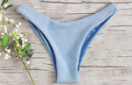 New Bikini Bottoms Women's Swimsuit Low Waisted Bottom Solid Red Swimwear Thong Beachwear Brazilian Bathing Suit Summer
