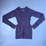 DFHE Active Long Sleeve One Piece Women Seamless Yoga Fitness Workout Short Jumpsuit Backless Set Gym Sportswear Playsuit