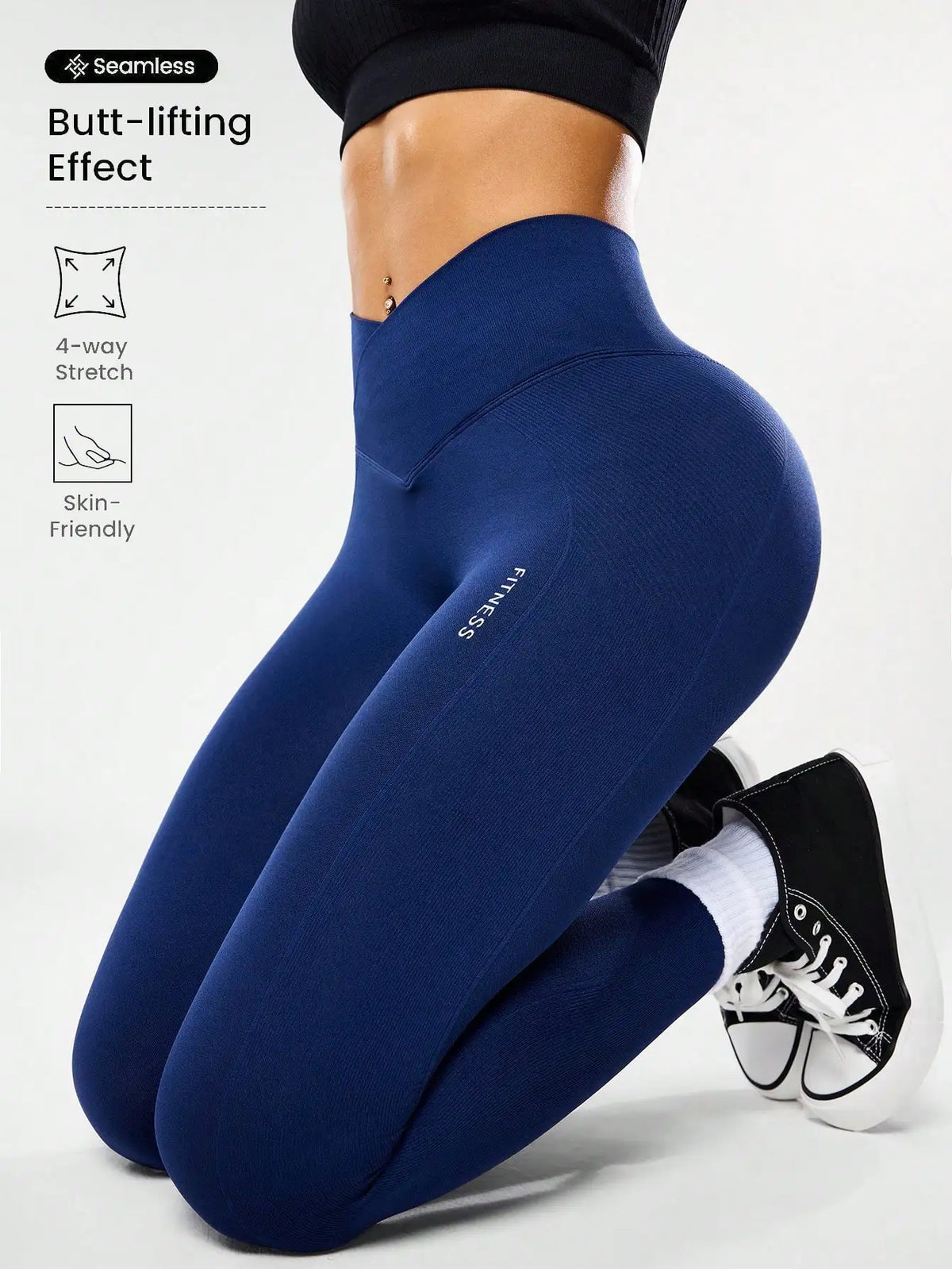High-waisted seamless yoga leggings for women, fitness yoga pants with four-way stretch fabric, abdominal shaping, suitable for