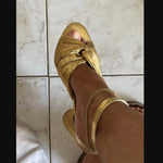 NASBAVI Straps Women's Sandals Summer Shoes Luxury Peep Toe Flip Flops Round High Heels Gold Party Dance Wedding Shoes Ladies