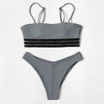 ZTVitality Solid Wrinkles High Waist Bikini 2022 New Padded Lace Up Swimsuit Sexy Swimwear Women Brazilian Bathing Suit Biquini