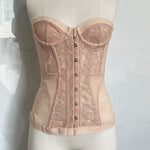Spring Summer Sexy Hollow Out Waist Fishbone Strapless Shaping Top Slim Lace Corset Transparent Body Shaping Underwear G9N8
