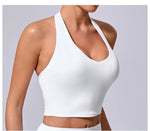 Hanging Neck Yoga Sports Bra Women Breathable Shock Proof Gym Workout Fitness Push Up Top Yoga Running Sportswear Vest Sexy Bra