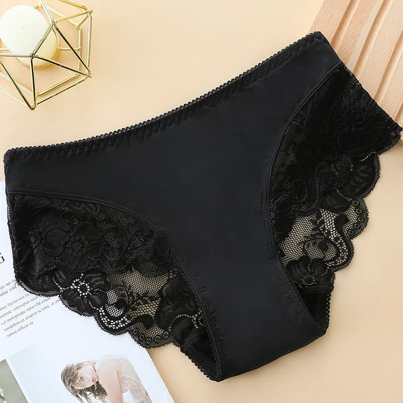 Sexy Hollow Women Panties Lace Flowers Embroidery Underwear Low WaistUnderpants Summer Breathable Briefs Butt Lifter Panty