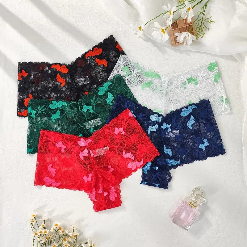 1pcs Low-Waist S -XL Floral Women's Lace Panties Breathable Comfortable Female Underpants Lingerie Elegant Lady Briefs Underwear